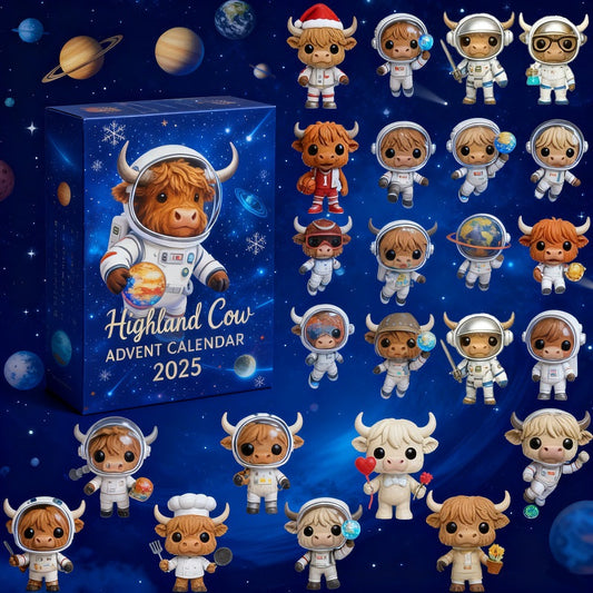 🐮🧑‍🚀Astronaut Highland Cow Advent Calendar 2025 --24 Days of Surprises🎄✨(𝐋𝐮𝐜𝐚𝐬 𝐇𝐚𝐥𝐞 𝐇𝐚𝐧𝐝𝐦𝐚𝐝𝐞®)