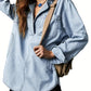 👖 Chic & Comfy Denim Pullover – Button V-Neck + Pockets for Everyday Style! 💙✨