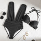 🌸Spring Specials💐 Women's Tie Solid Color Swimsuit 2-PCS Set
