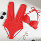 🌸Spring Specials💐 Women's Tie Solid Color Swimsuit 2-PCS Set