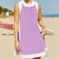 Women's 2 Piece Sets Casual Color Block Crewneck Short Sleeve Pullover Tops Matching Shorts with Pockets