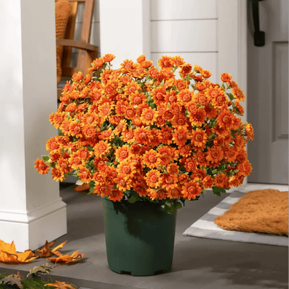 💥Last Day Each Only $2.59- Artificial Outdoor Sunset Mums Flowers - UV resistant, Waterproof, Windproof