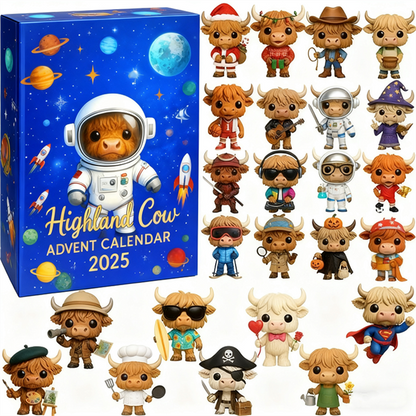 🐮🧑‍🚀Astronaut Highland Cow Advent Calendar 2025 --24 Days of Surprises🎄✨(𝐋𝐮𝐜𝐚𝐬 𝐇𝐚𝐥𝐞 𝐇𝐚𝐧𝐝𝐦𝐚𝐝𝐞®)