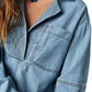 👖 Chic & Comfy Denim Pullover – Button V-Neck + Pockets for Everyday Style! 💙✨