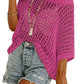 Last Day 🎁 Womens Summer Scoop Neck ShortSleeve Sweater Casual Crochet Hollow Out KnitTops